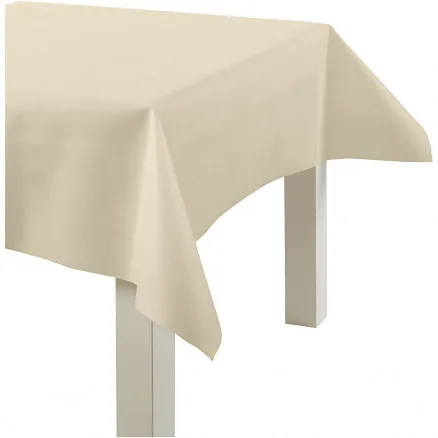 Jäljitelmäkankaasta valmistettu pöytäliina, kerma, L: 125 cm, 70 g, 10 m/ 1 rll.