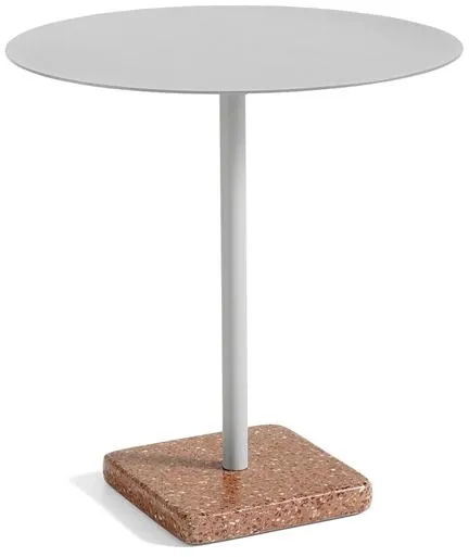 HAY Terrazzo Ulkokäyttöön Tarkoitettu Kahvilapöytä Ø70 Sky Grey/Punainen Terrazzo