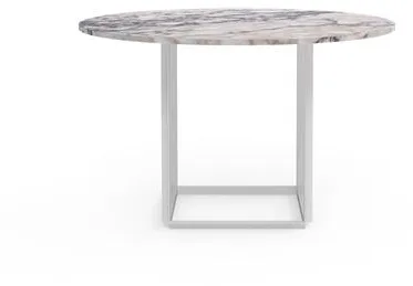 New Works Florence Ruokapöytä Ø120 White Viola Marmori valkoisella jalustalla