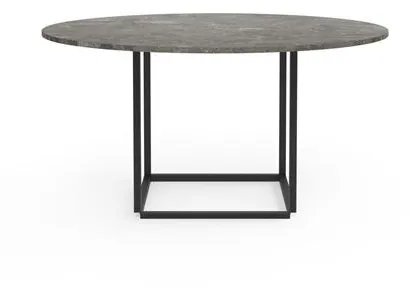 New Works Florence Ruokapöytä Ø145 Gris Du Marais Marmori mustalla jalustalla